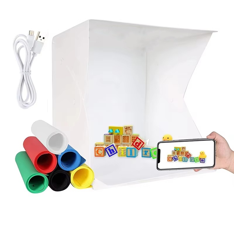 Photography Lighting Kit - Folding Lightbox Portable Photography LED Photo
