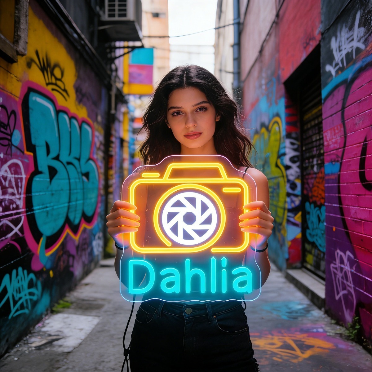 Dahlia Camera Neon Light Sign  - đánh giá và giá Vintage Photography Lighting