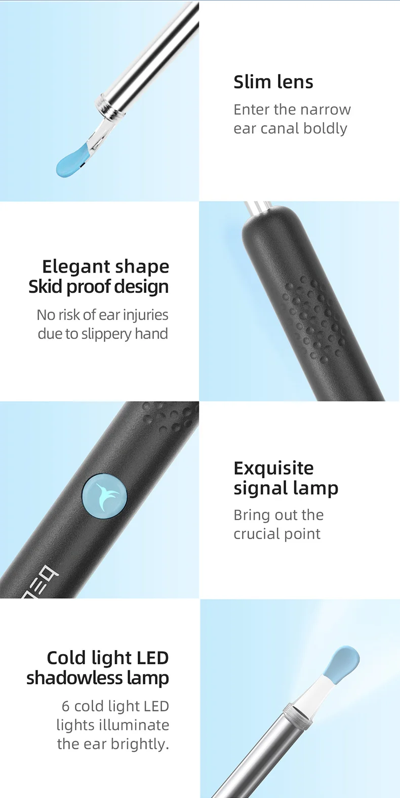 Bebird Smart Visual Ear Sticke - đánh giá và giá Iris Photography Led Lighting Pack
