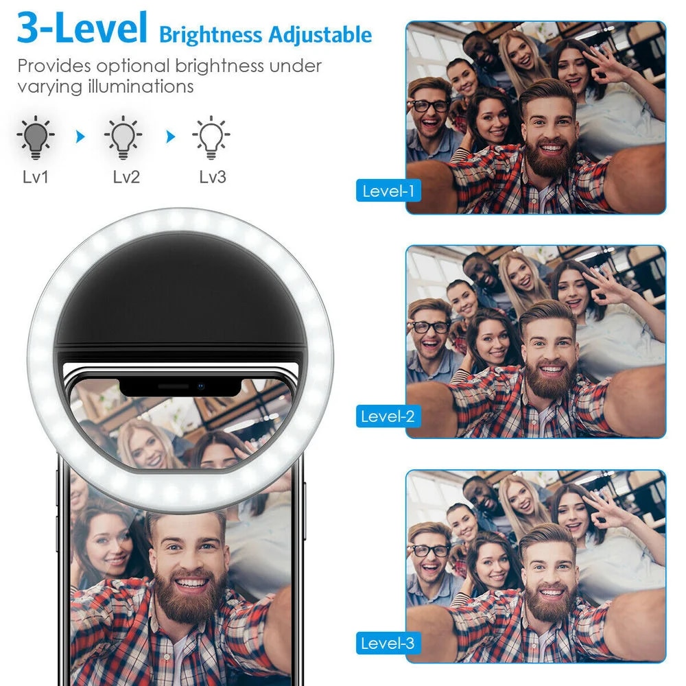 USB Rechargeable LED Selfie Ri - đánh giá và giá Photography Lighting Spotlight