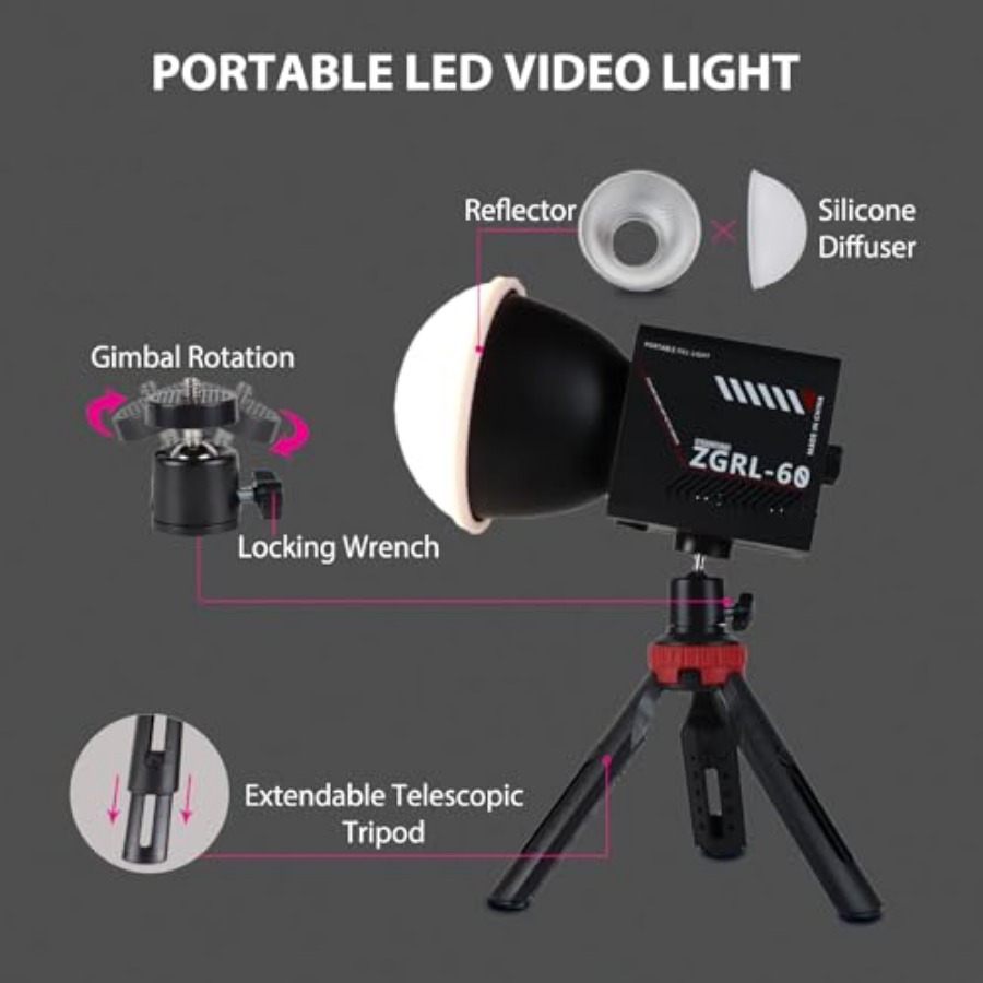 60W COB LED Video Light Handhe - đánh giá và giá Photography Lighting Spotlight