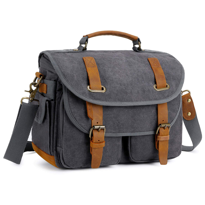 Canvas Cow Leather Camera Bag  - đánh giá và giá Photography Lighting Weight Bags