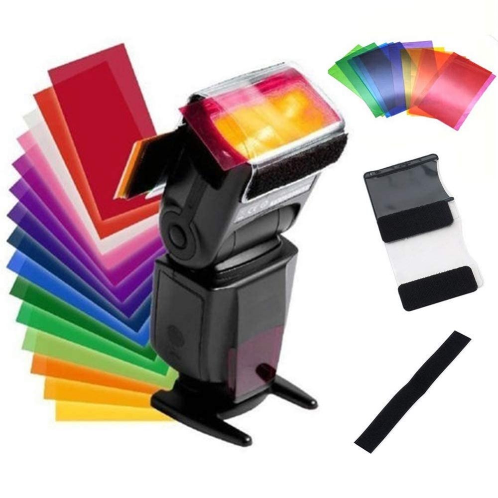 12 Colors Camera Flash Gels Li - đánh giá và giá Photography Lighting Kit