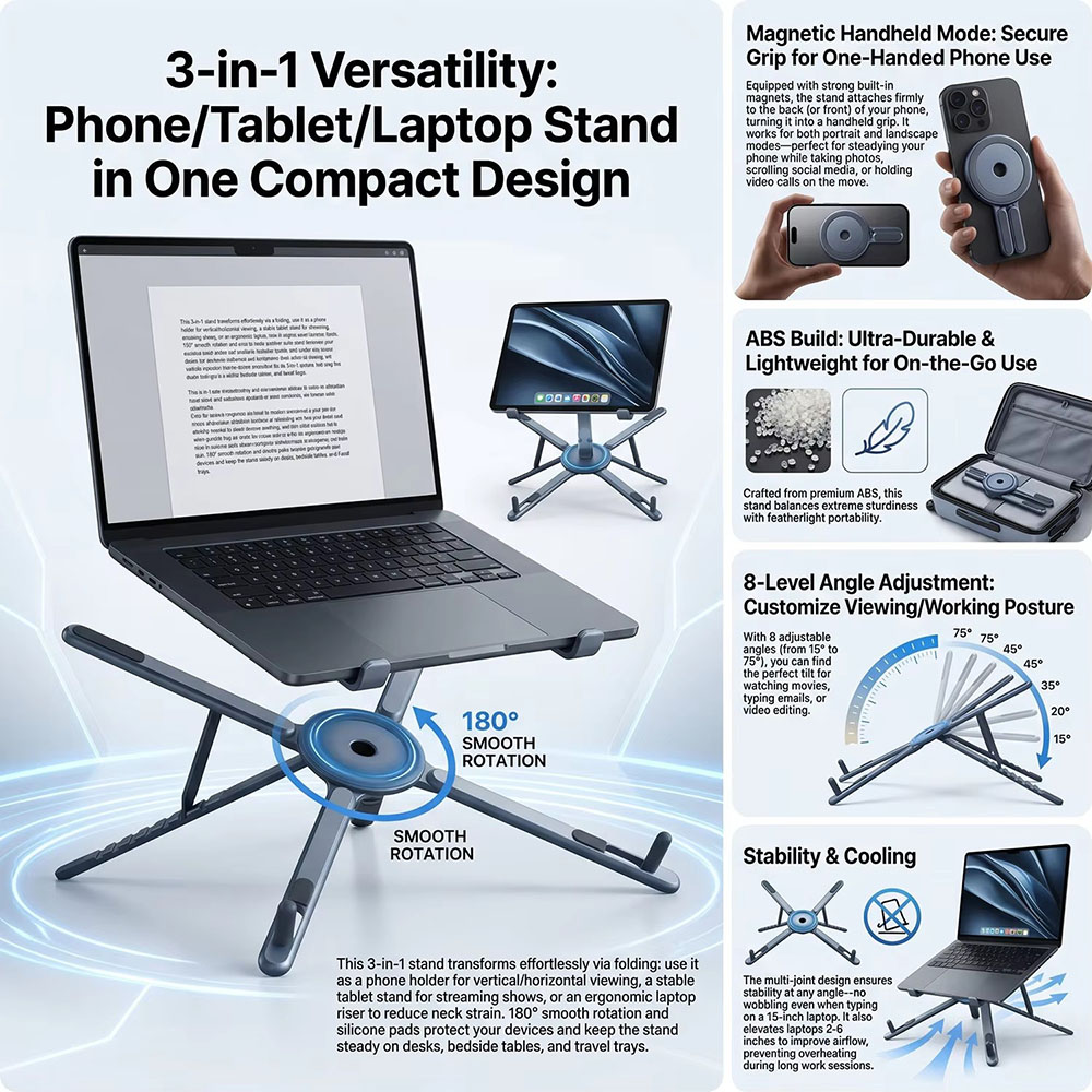 Portable Magnetic Phone Holder - đánh giá và giá Stand Lighting Photography